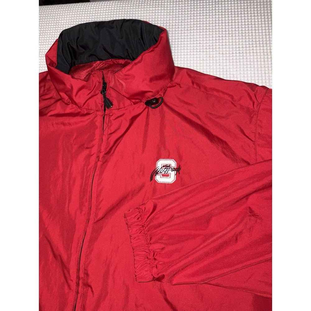 VTG Y2K NC State Wolfpack Windbreaker Jacket Full Zip Hooded Red XL North End